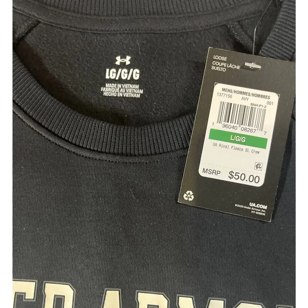 black Under Armour Rival Fleece crewneck sweater Large New With Tags large